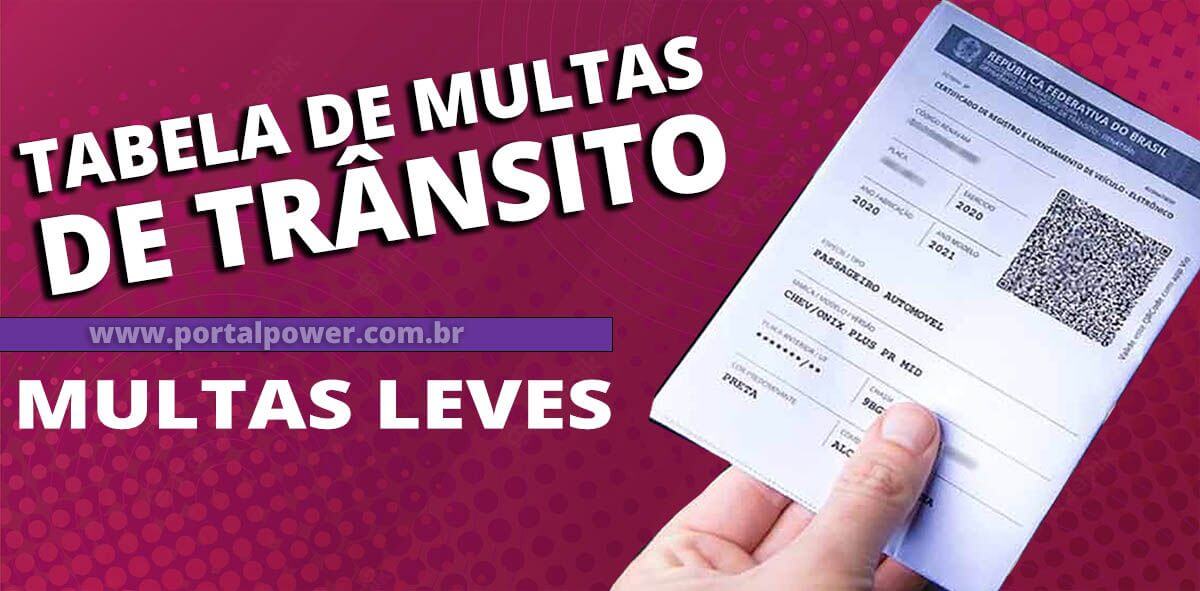 tabela de multas leves tabela de multas leves