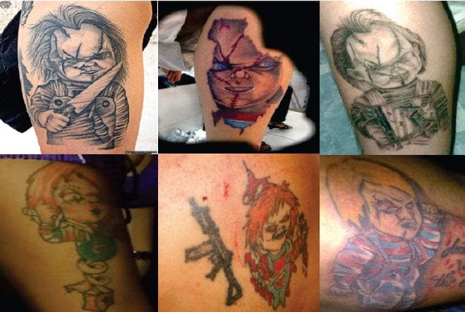 Tatuagens de Bandidos, saiba o significado delas 4 Chuck - Brinquedo Assassino tatuagem no crime