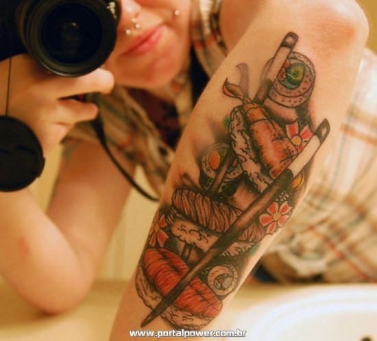Tatuagem de Comida japonesa Tatuagem alimentos