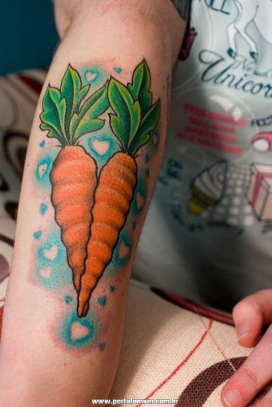 Tatuagem de cenoura Tatuagem alimentos