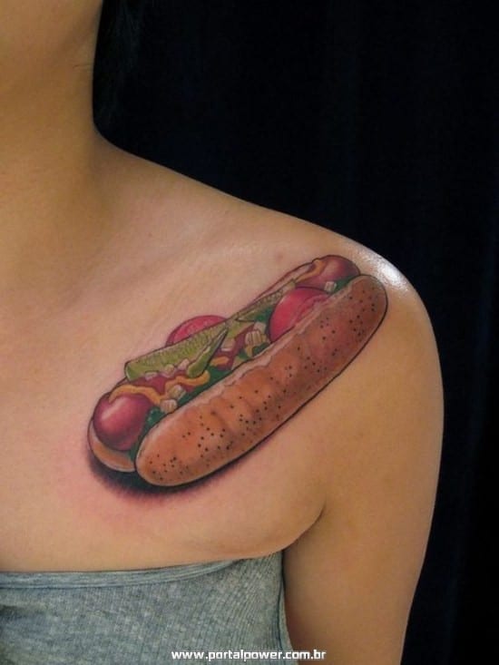 Tatuagem de cachorro quente Tatuagem alimentos