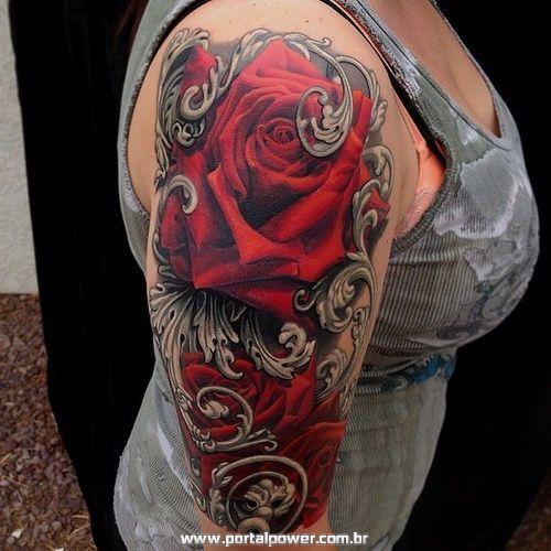 Tatuagens femininas e masculinas de Rosas 11 Tatuagem de Rosas 15