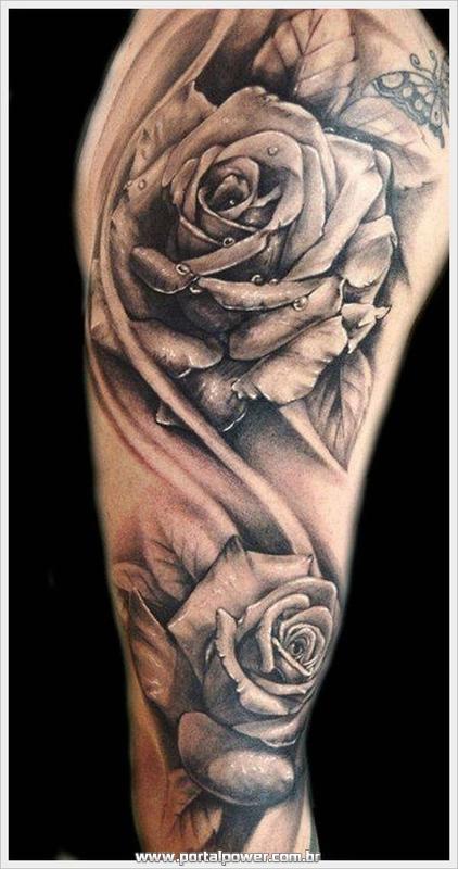 Tatuagens femininas e masculinas de Rosas 25 Tatuagem de Rosas