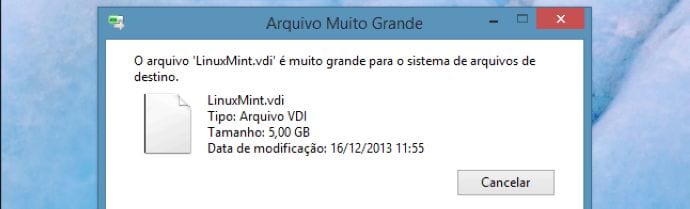 Copiando arquivos com mais de 4 GB para um Pen Drive 3 arquivo