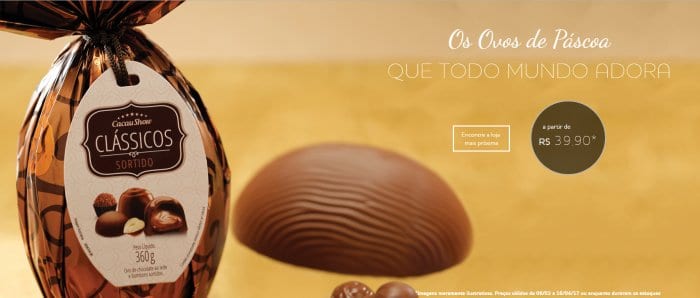 Ovos de páscoa Cacau Show - Tabela de preços 2025 ATUALIZADA 11 Ovos cacau show 2017