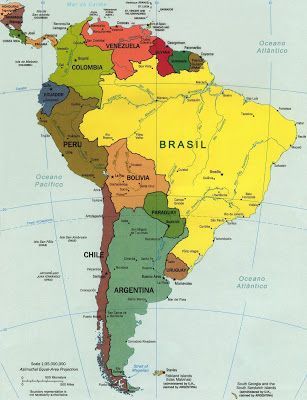 Mapa América do Sul com Brasil Mapa América do Sul com Brasil