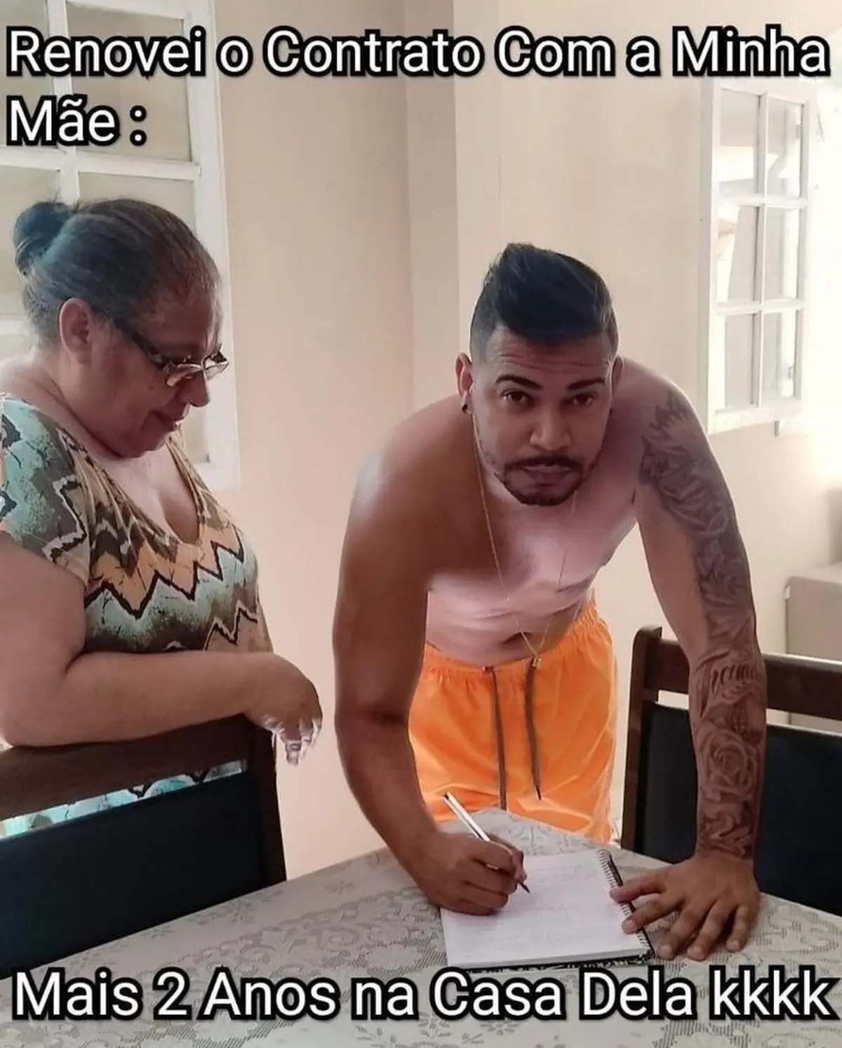 Renovei contrato com minha mae