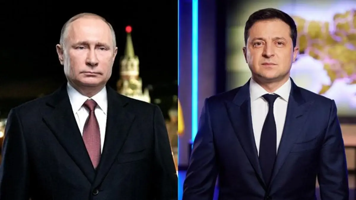 Presidente Putin e Presidente da Ucrania Volodymyr Zelensky Presidente Putin e Presidente da Ucrania Volodymyr Zelensky