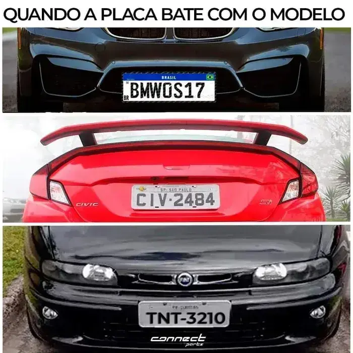 Quando a placa bate com o modelo