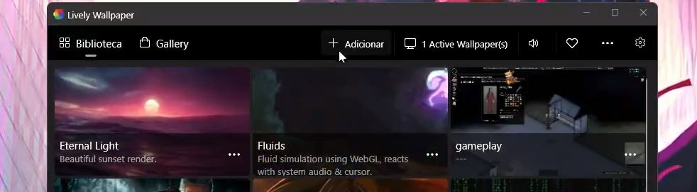 Adicionar papel de parede no Lively