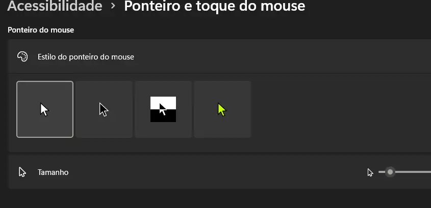 Ponteiro do mouse Ponteiro do mouse