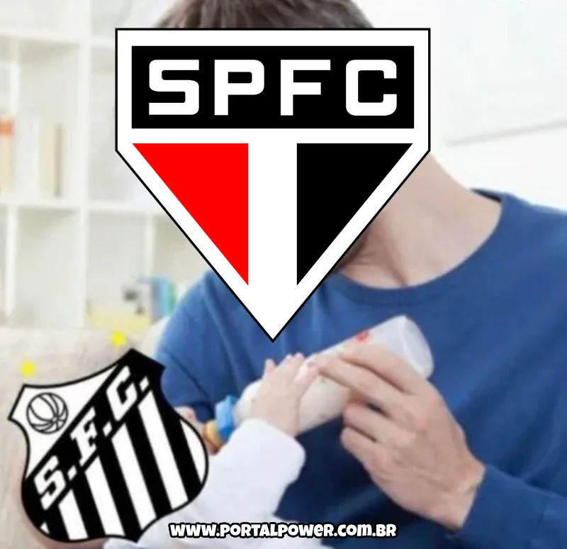 Sao Paulo dando mama para seu filho Santos