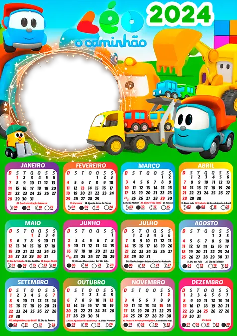 Calendario 2024 Leo o Caminhao para Montagem de Foto Calendario 2024 Leo o Caminhao para Montagem de Foto