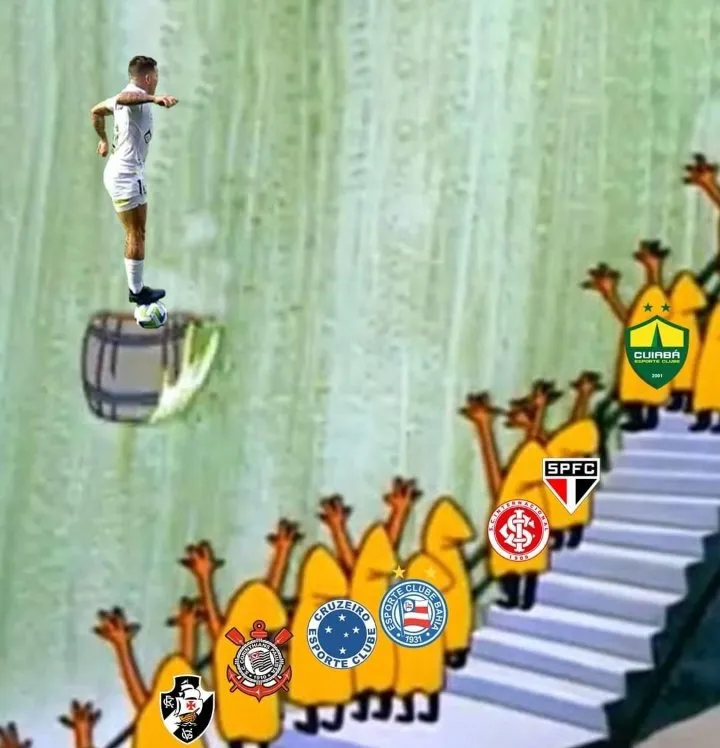 Santos caindo para segunda divisão