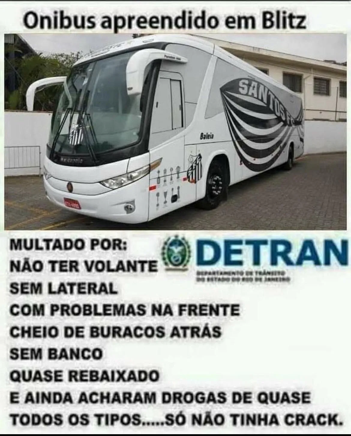 Onibus do Santos Meme Rebaixado