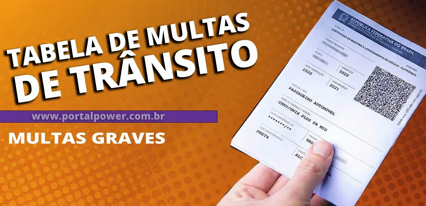 Tabela de Infrações de trânsito – Graves