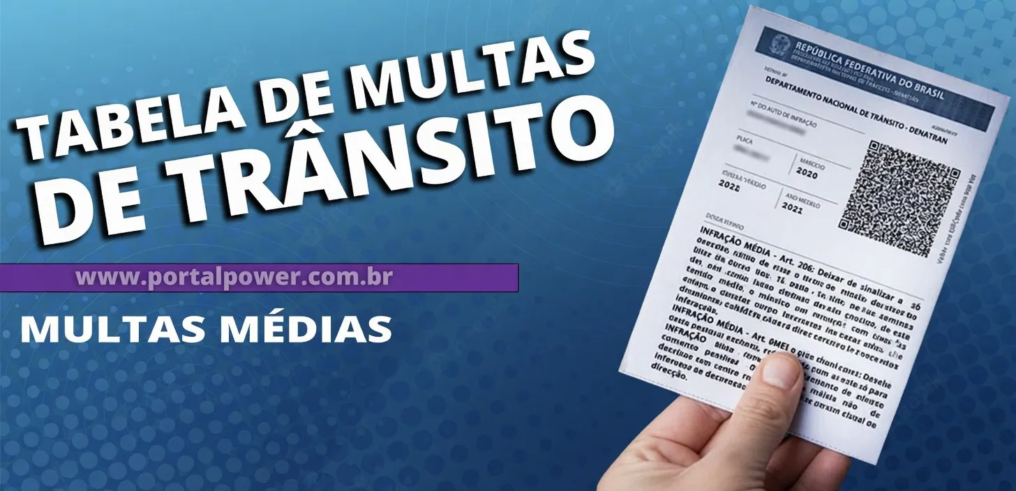 Tabela de Infrações de trânsito – Média