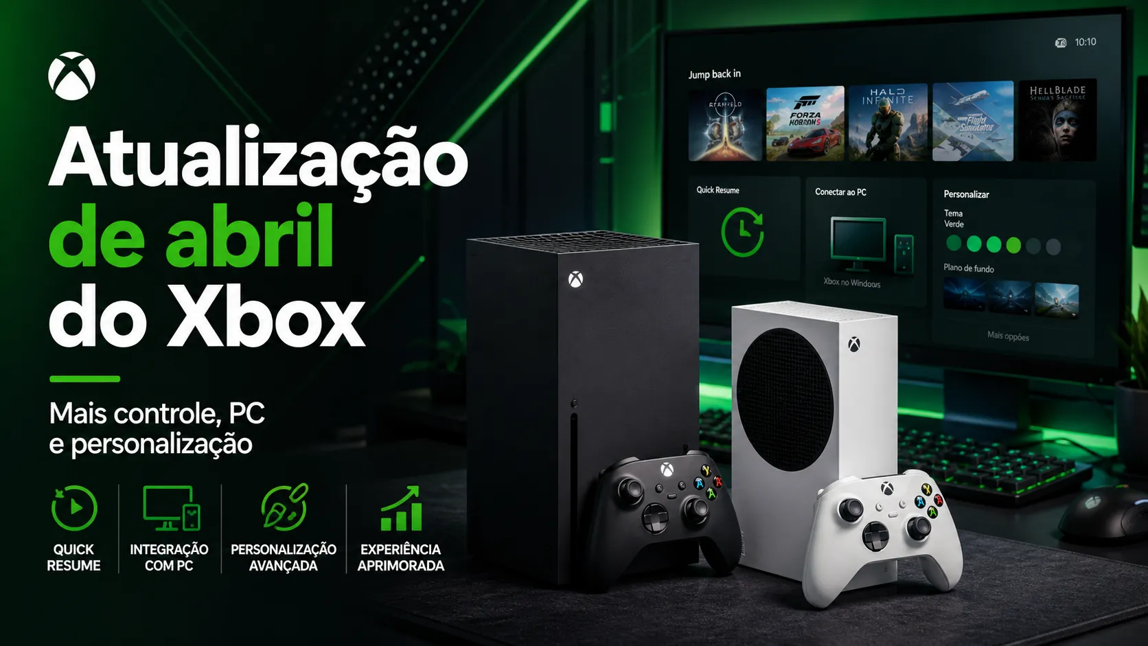 atualização de abril XBOX