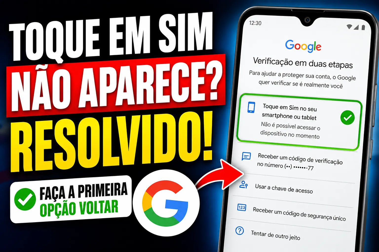 Toque em Sim Google