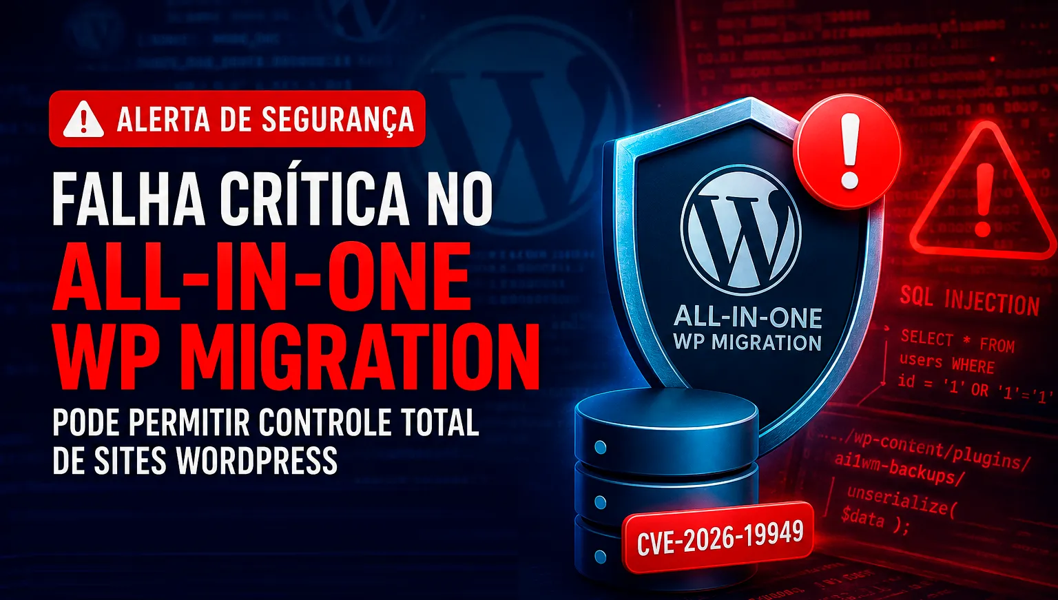 Alerta de falha wordpress Alerta de falha wordpress